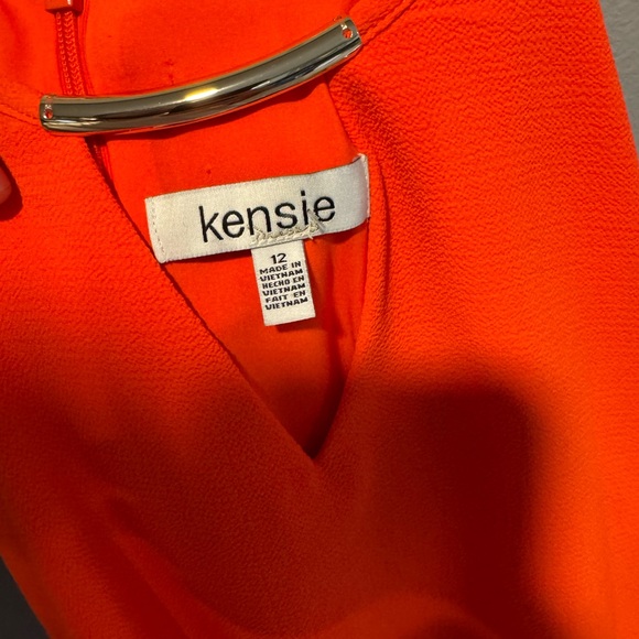 Kensie Orange Asymmetrical Tiered Sundress - Picture 5 of 6